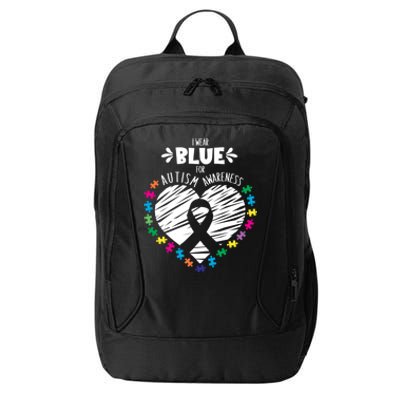 Puzzle Ribbon Support I Wear Blue Autism Awareness Cool Gift City Backpack