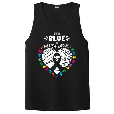 Puzzle Ribbon Support I Wear Blue Autism Awareness Cool Gift PosiCharge Competitor Tank