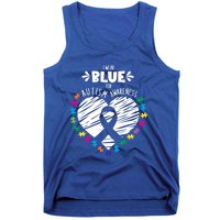 Puzzle Ribbon Support I Wear Blue Autism Awareness Cool Gift Tank Top