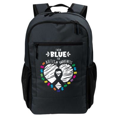 Puzzle Ribbon Support I Wear Blue Autism Awareness Cool Gift Daily Commute Backpack