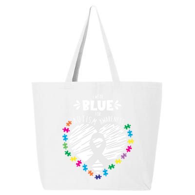 Puzzle Ribbon Support I Wear Blue Autism Awareness Cool Gift 25L Jumbo Tote