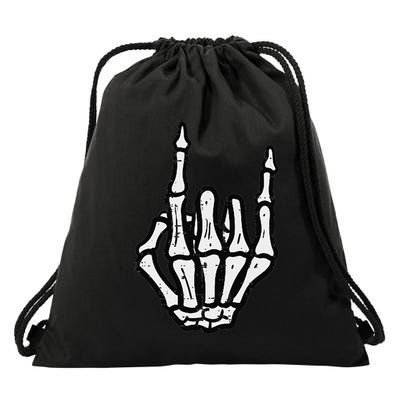 Punk Rock Skeleton Cool Rocker Halloween Drawstring Bag