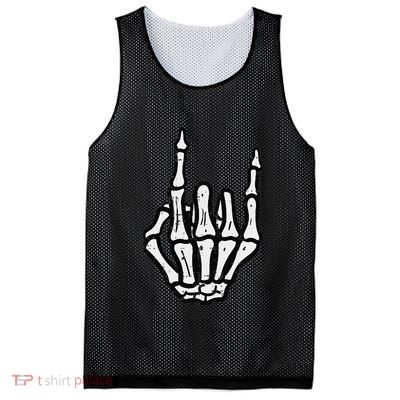 Punk Rock Skeleton Cool Rocker Halloween Mesh Reversible Basketball Jersey Tank