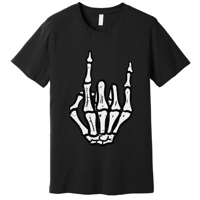 Punk Rock Skeleton Cool Rocker Halloween Premium T-Shirt