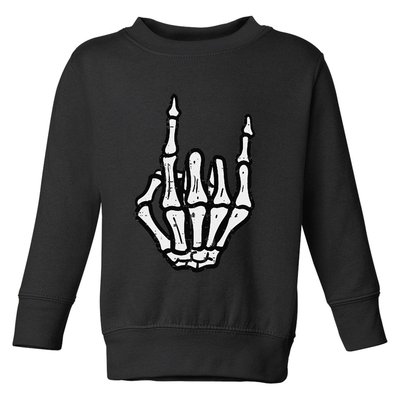 Punk Rock Skeleton Cool Rocker Halloween Toddler Sweatshirt