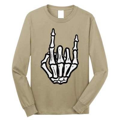 Punk Rock Skeleton Cool Rocker Halloween Long Sleeve Shirt