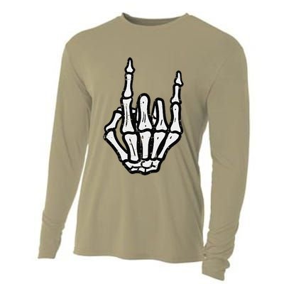 Punk Rock Skeleton Cool Rocker Halloween Cooling Performance Long Sleeve Crew