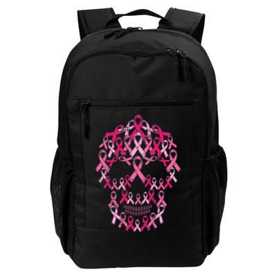 Pink Ribbon Skull Costume Cool Halloween Breast Cancer Gifts Daily Commute Backpack