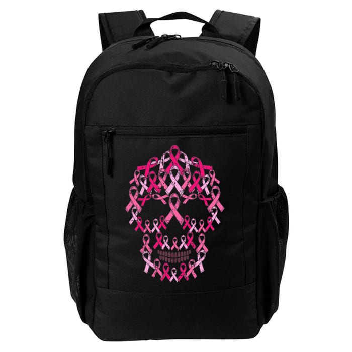 Pink Ribbon Skull Costume Cool Halloween Breast Cancer Gifts Daily Commute Backpack