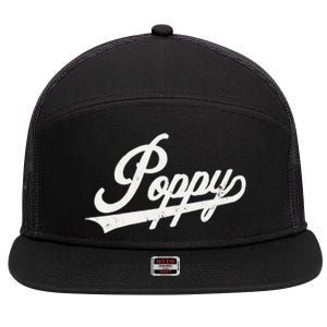 Poppy Retro Style Father’s day gift for Papa Grandpa 7 Panel Mesh Trucker Snapback Hat