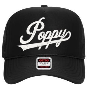 Poppy Retro Style Father’s day gift for Papa Grandpa High Crown Mesh Back Trucker Hat