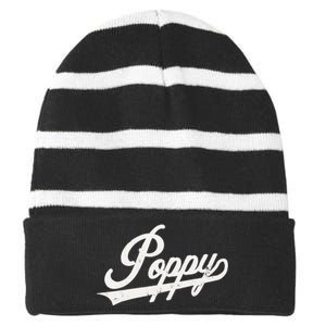 Poppy Retro Style Father’s day gift for Papa Grandpa Striped Beanie with Solid Band