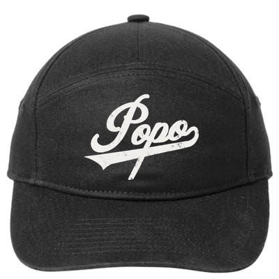 Popo Retro Style Father’s day gift for Papa Grandpa 7-Panel Snapback Hat