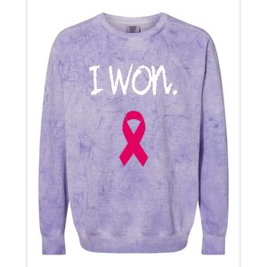 Pink Ribbon Survivor Breast Cancer Awareness Gift Colorblast Crewneck Sweatshirt