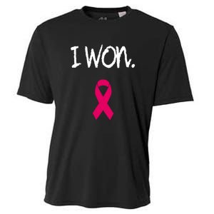 Pink Ribbon Survivor Breast Cancer Awareness Gift Cooling Performance Crew T-Shirt