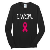 Pink Ribbon Survivor Breast Cancer Awareness Gift Tall Long Sleeve T-Shirt