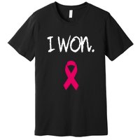 Pink Ribbon Survivor Breast Cancer Awareness Gift Premium T-Shirt