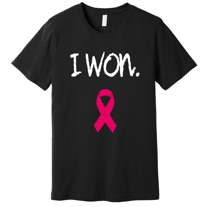 Pink Ribbon Survivor Breast Cancer Awareness Gift Premium T-Shirt