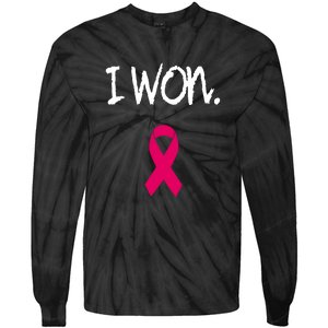 Pink Ribbon Survivor Breast Cancer Awareness Gift Tie-Dye Long Sleeve Shirt