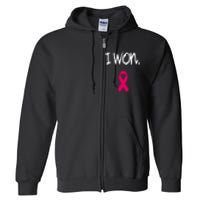 Pink Ribbon Survivor Breast Cancer Awareness Gift Full Zip Hoodie