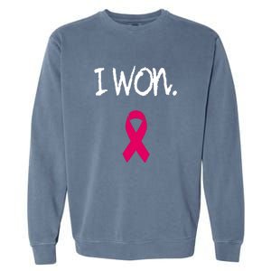 Pink Ribbon Survivor Breast Cancer Awareness Gift Garment-Dyed Sweatshirt