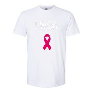 Pink Ribbon Survivor Breast Cancer Awareness Gift Softstyle CVC T-Shirt