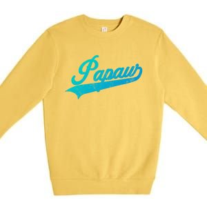 Papaw Retro Style Funny Father’S Day Gift For Dad Grandpa Gift Premium Crewneck Sweatshirt