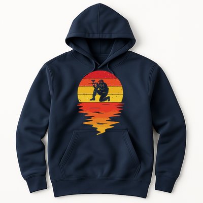 Paintball Retro Sunset 70s Vintage Paintball Hoodie