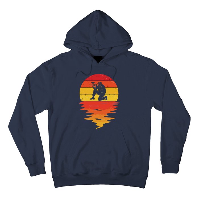 Paintball Retro Sunset 70s Vintage Paintball Hoodie