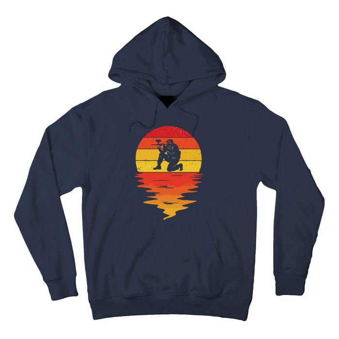 Paintball Retro Sunset 70s Vintage Paintball Tall Hoodie