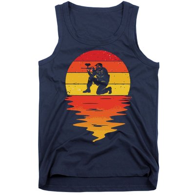 Paintball Retro Sunset 70s Vintage Paintball Tank Top
