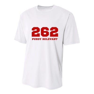 Purdy Relevant San Francisco Football Playoffs Youth Performance Sprint T-Shirt