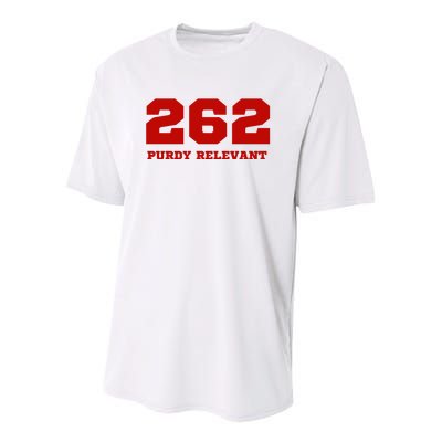 Purdy Relevant San Francisco Football Playoffs Youth Performance Sprint T-Shirt