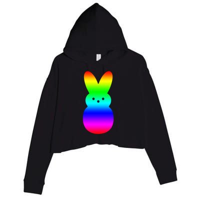 Peeps Rainbow Striped Gift Bunny Peep Gift Crop Fleece Hoodie