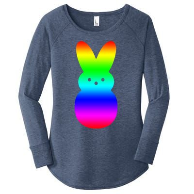 Peeps Rainbow Striped Gift Bunny Peep Gift Women's Perfect Tri Tunic Long Sleeve Shirt