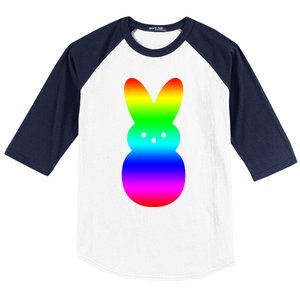 Peeps Rainbow Striped Gift Bunny Peep Gift Baseball Sleeve Shirt