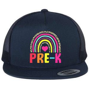 PreK Rainbow Squad Pre K Team Teacher Flat Bill Trucker Hat