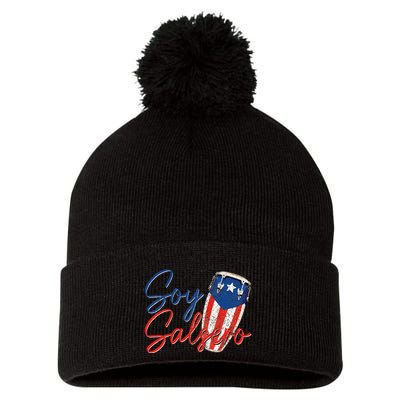 Puerto Rico Salsa Dancing Music Flag Caribbean Souvenir Pom Pom 12in Knit Beanie
