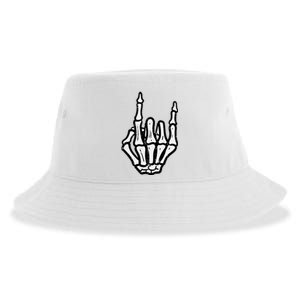 Punk Rock Skeleton Cool Rocker Halloween Sustainable Bucket Hat