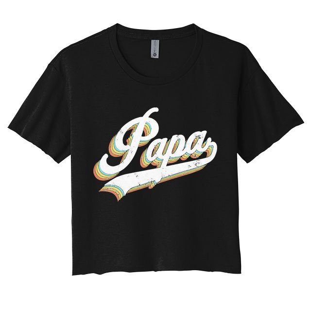 Papa Retro Style Father’s day gift for Funny Papa Grandpa Crop Top