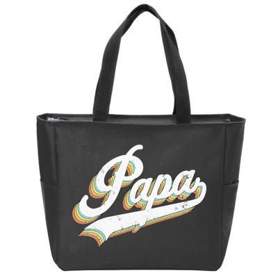 Papa Retro Style Father’s day gift for Funny Papa Grandpa Zip Tote Bag