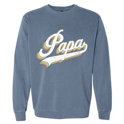 Papa Retro Style Father’s day gift for Funny Papa Grandpa Garment-Dyed Sweatshirt