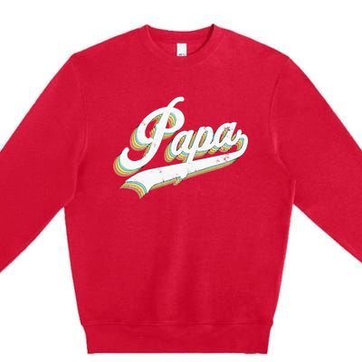 Papa Retro Style Father’s day gift for Funny Papa Grandpa Premium Crewneck Sweatshirt