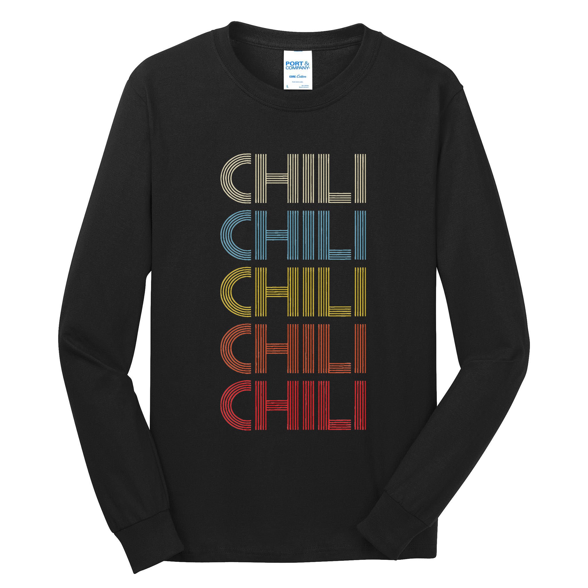 Pepper Retro Spicy Vintage Chili Tall Long Sleeve T-Shirt