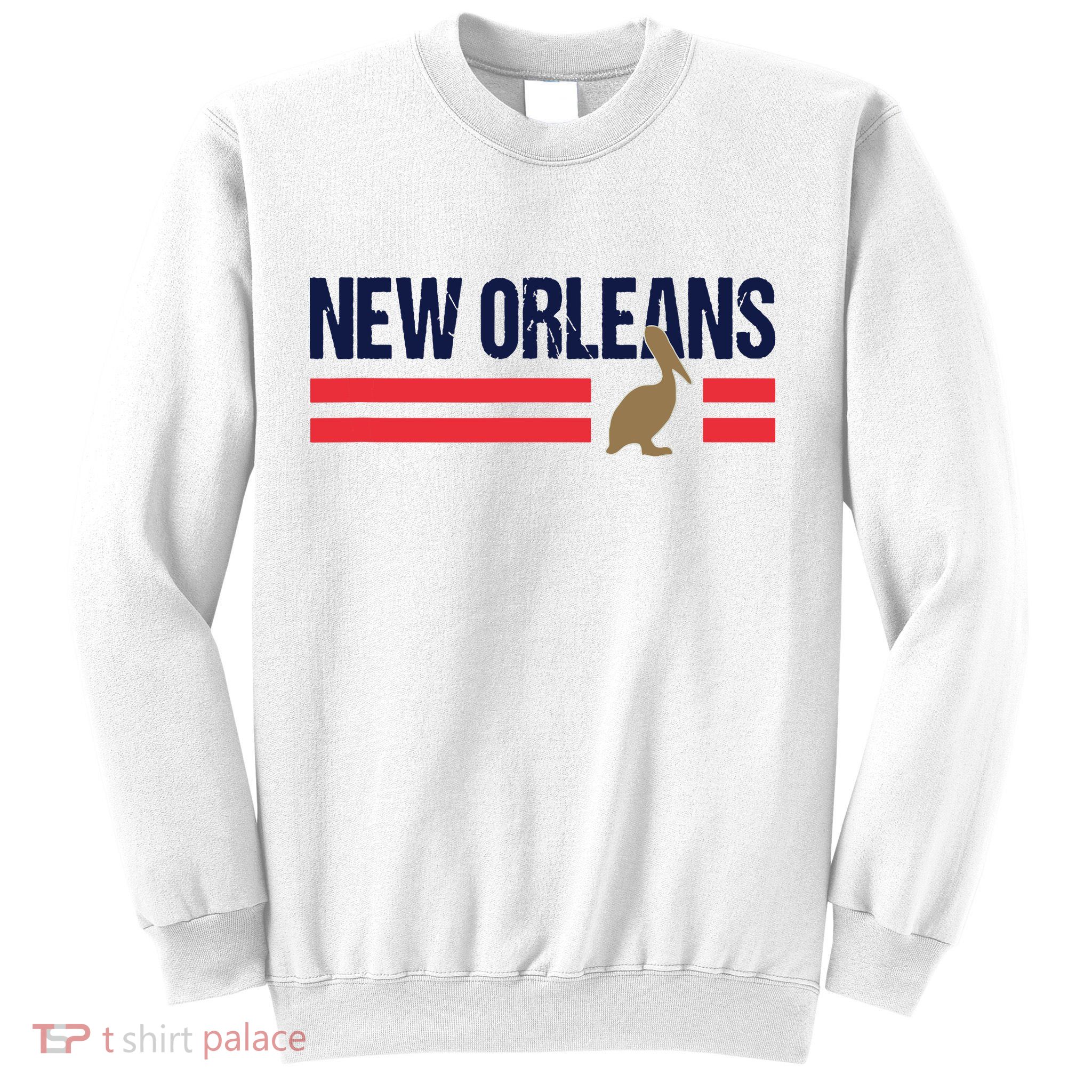 Pelican Retro Stripes New Orleans Vintage New Orleans Local Sweatshirt