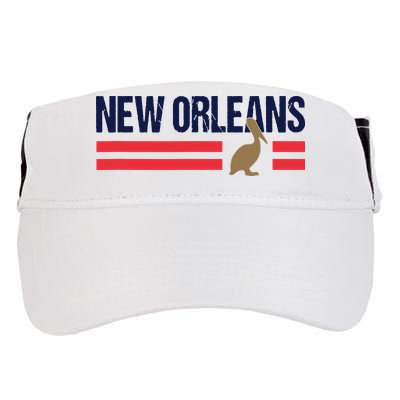 Pelican Retro Stripes New Orleans Vintage New Orleans Local Adult Drive Performance Visor