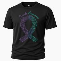 Purple Ribbon Suicide Prevention Awareness Cooling Performance Crew T-Shirt