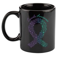 Purple Ribbon Suicide Prevention Awareness 11oz C Handle Ceramic Mug