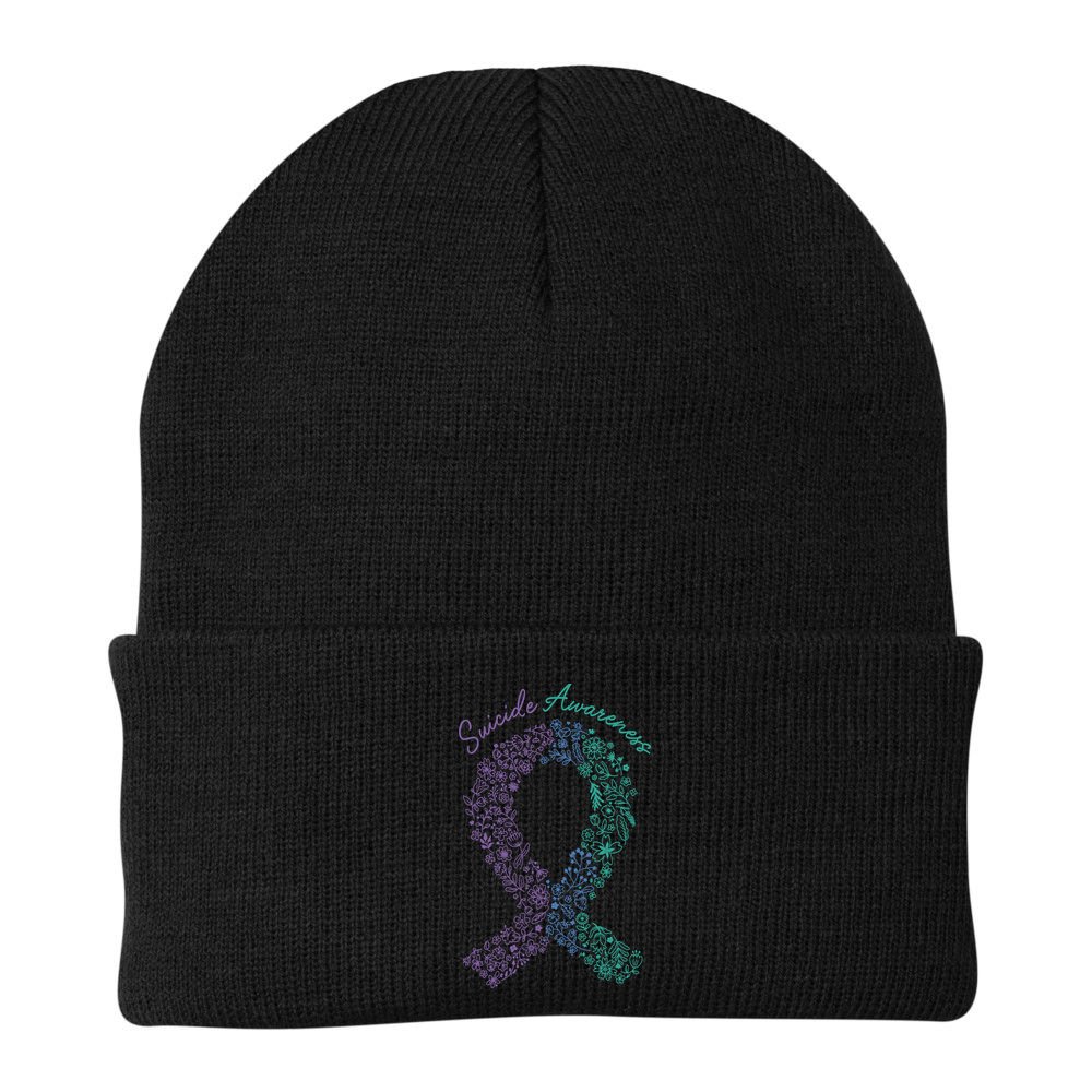 Purple Ribbon Suicide Prevention Awareness Beanie