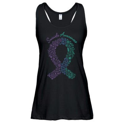 Purple Ribbon Suicide Prevention Awareness Ladies Essential Flowy Tank
